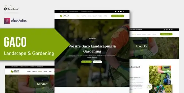Gaco – Landscape & Gardening Elementor Template Kit