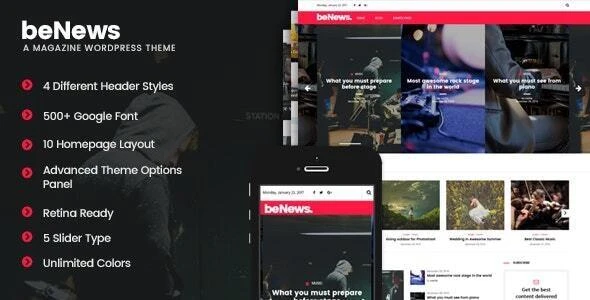 beNews – Magazine WordPress Theme